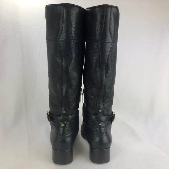 PRADA Boot Knee High Black Leather Riding Boot - Picture 5 of 8